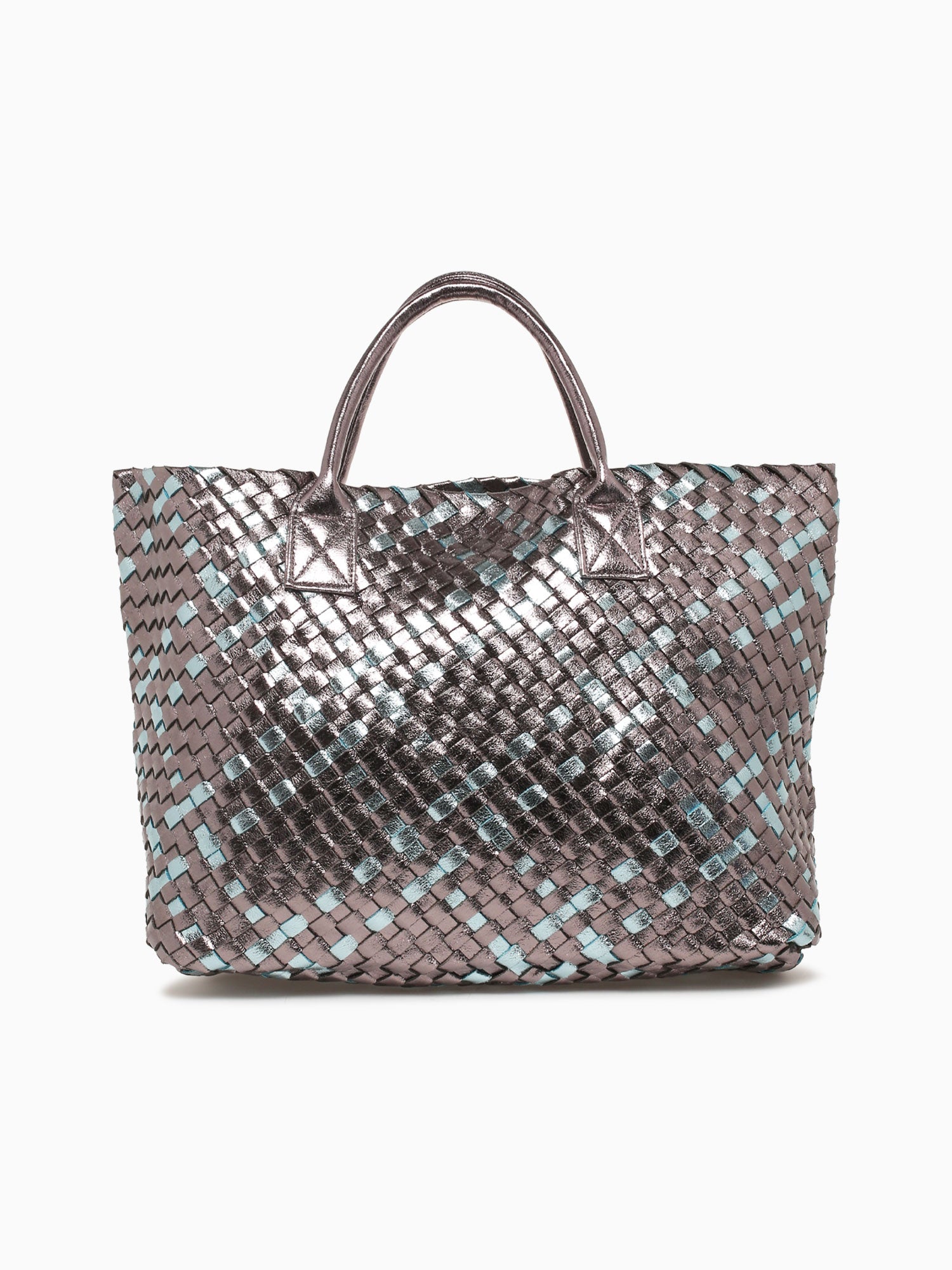 Woven Tote Pewter Multi Grey Multi