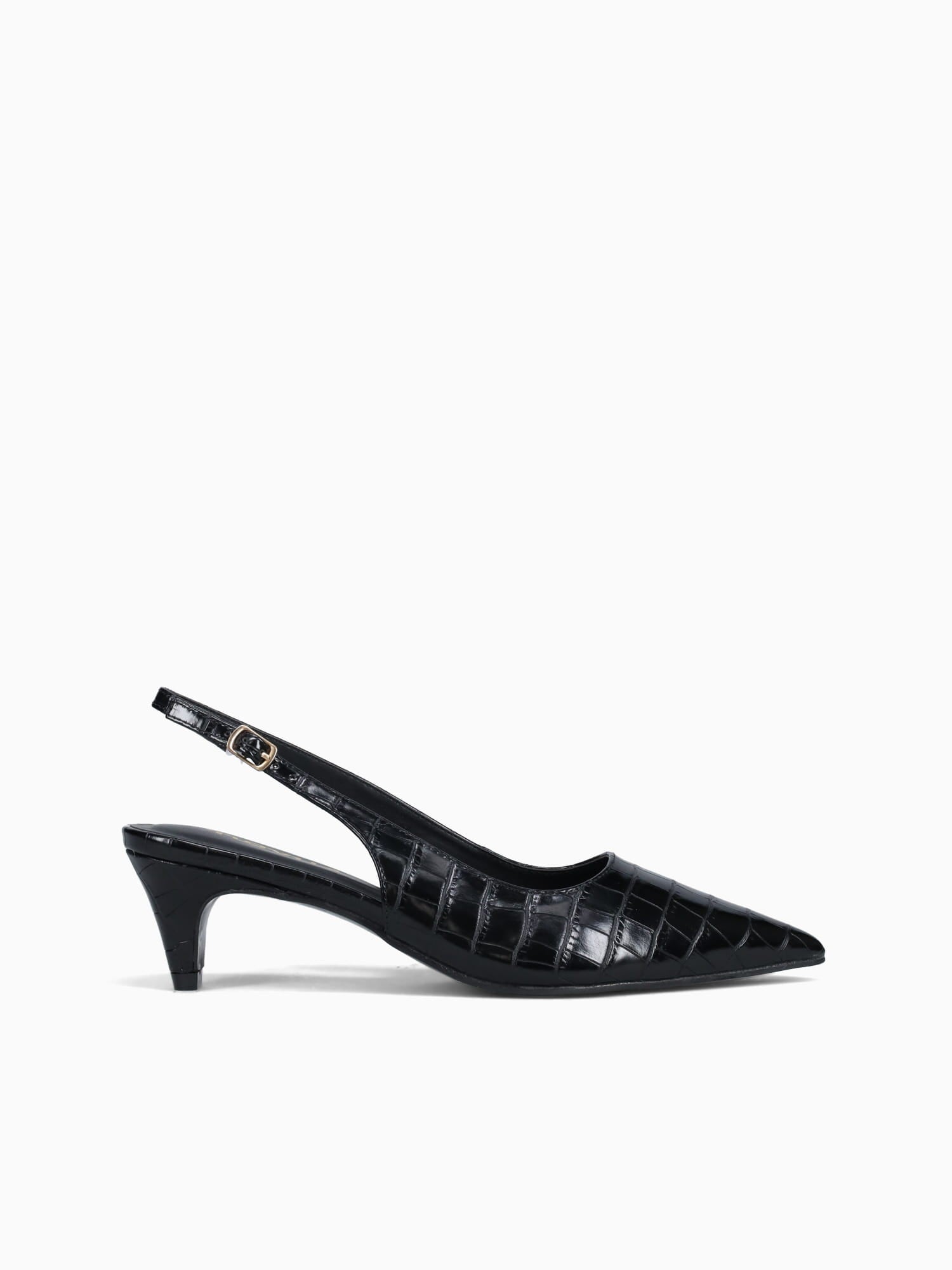 Maxi Black Croco Leather Black / 5 / M