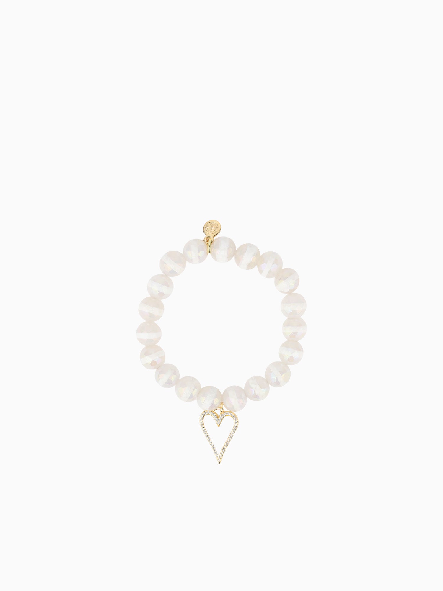 Capiz Heart Bracelet White White / S