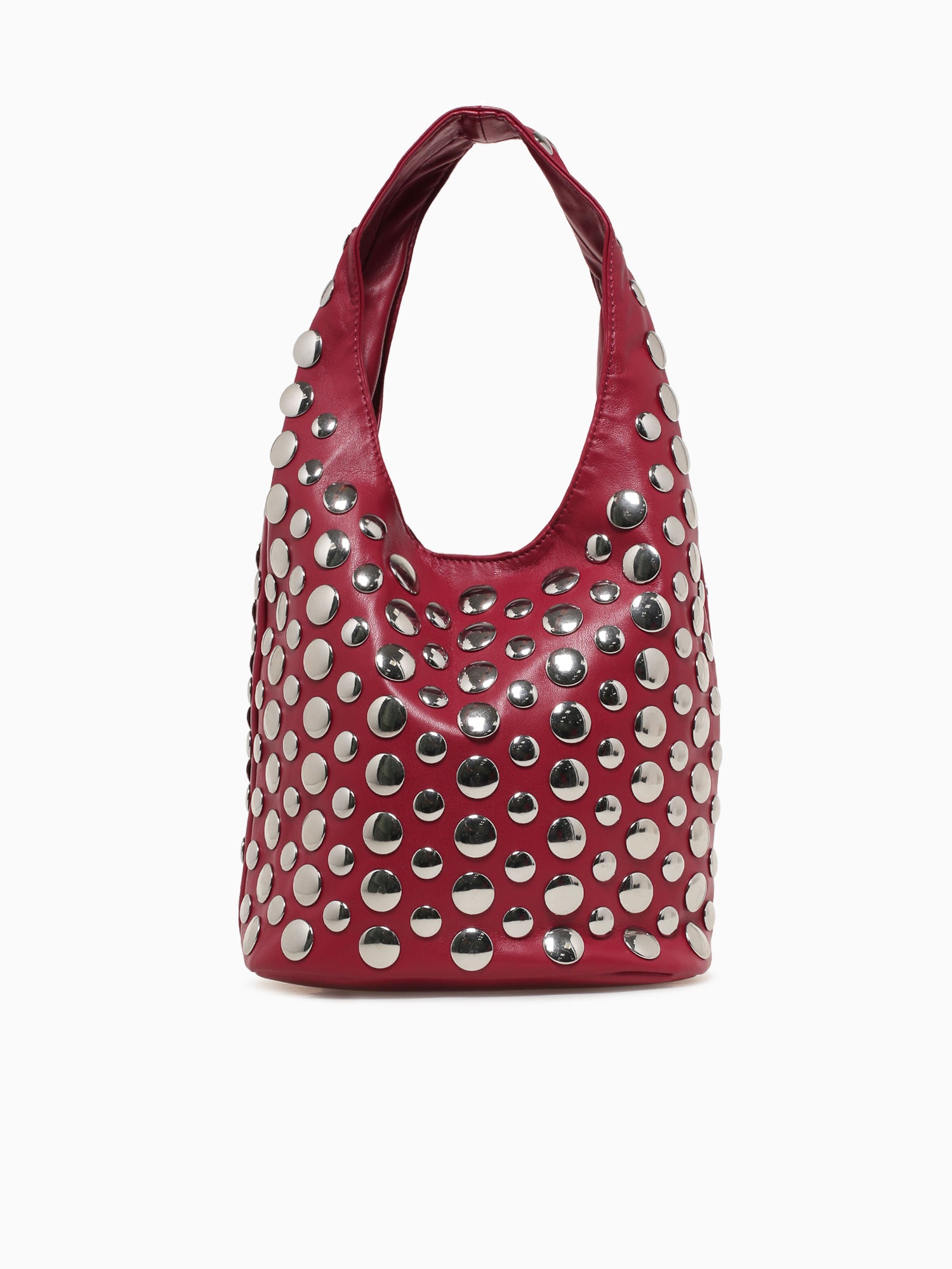 Studded Shoulder Bag Wine Wine