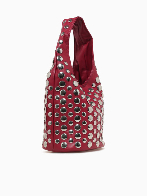 Studded Shoulder Bag Wine Wine