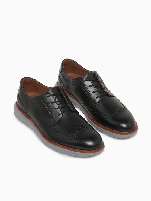 Larkin Wing Tip Black Leather 204169 Black / 8 / M