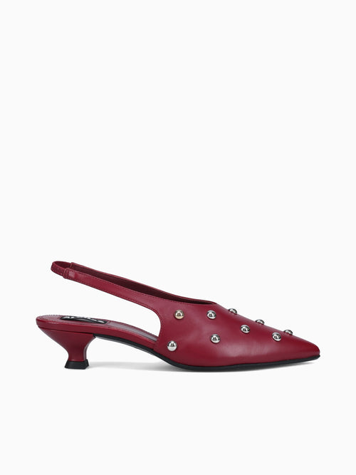 Eros Studs Burgundy Leather Wine / 36 / M