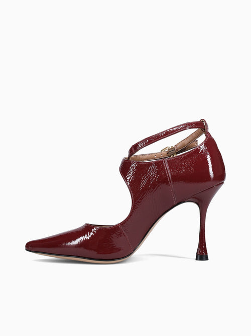 Ximena Velvet Rouge Patent Leather Wine / 5 / M