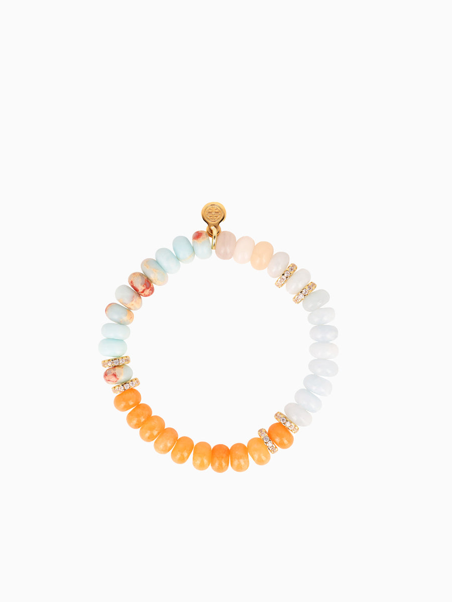 Capri Beaded Bracelet Peach Aqua Orange Multi / ONE