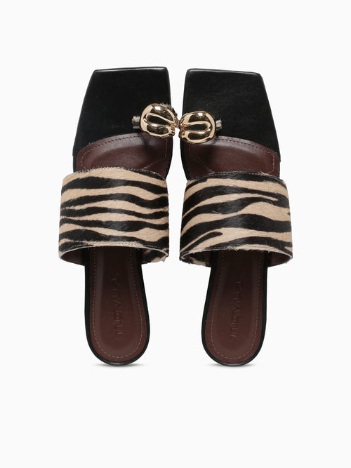Merced Zebra Pony Hair Black White / 5 / M
