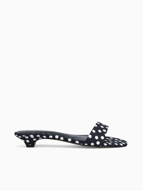 Berry Black Polka Dot Fabric Black White / 5 / M