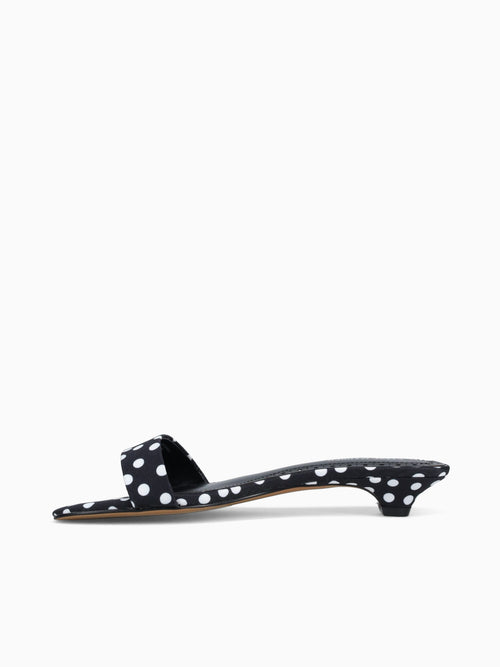 Berry Black Polka Dot Fabric Black White / 5 / M