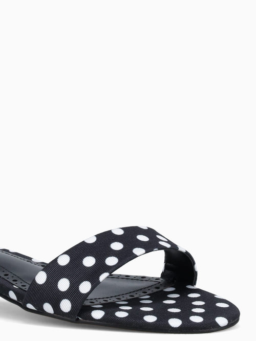 Berry Black Polka Dot Fabric Black White / 5 / M