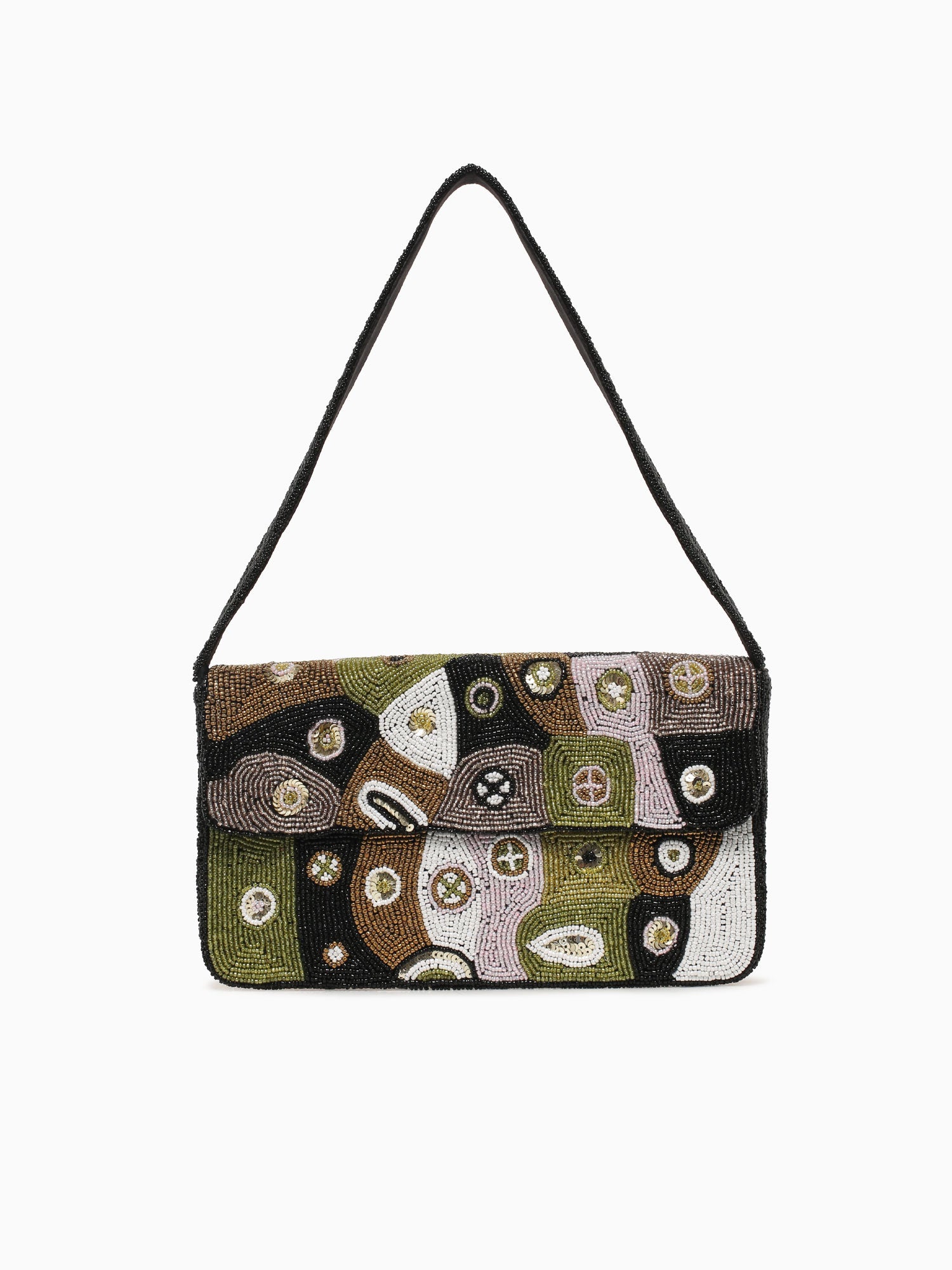 Art Deco Bead Shoulder Bag Multi Multi