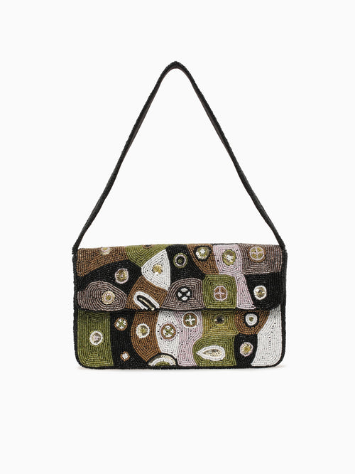 Art Deco Bead Shoulder Bag Multi Multi