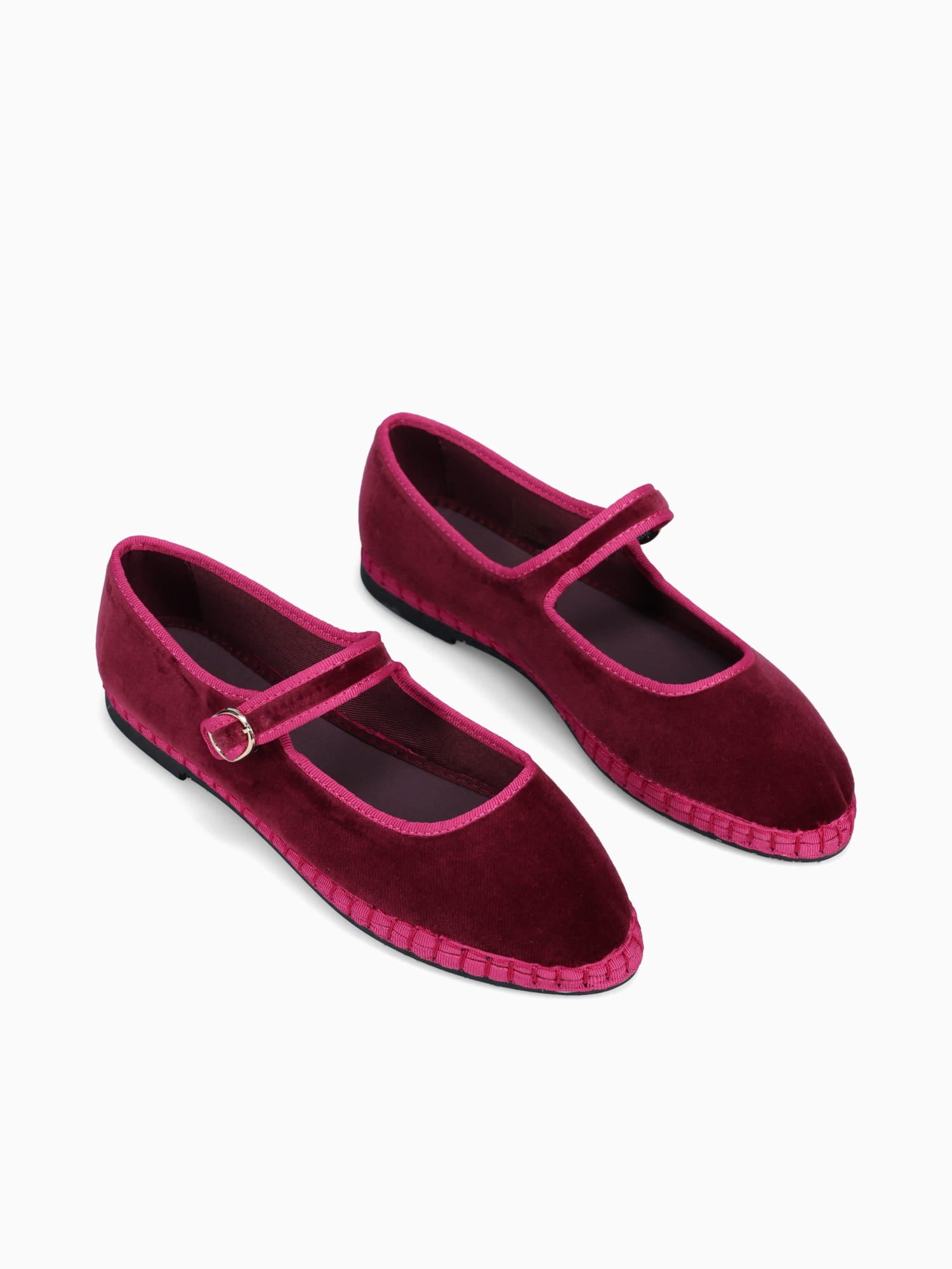 Mary Jane Ursula Burgundy Velvet Dark Red / 5 / M