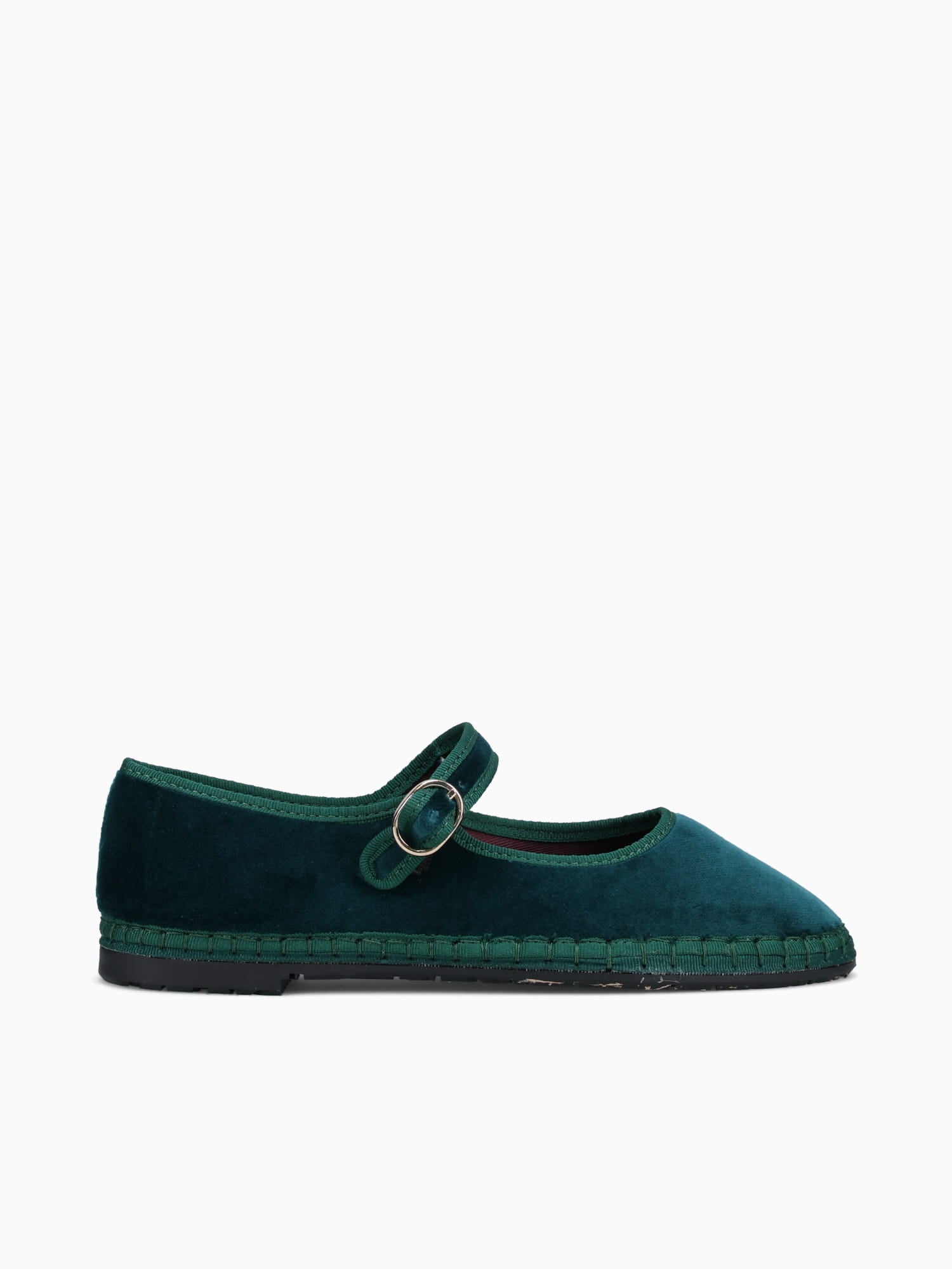 Mary Jane Leonor Dark Green Velvet Green / 36 / M