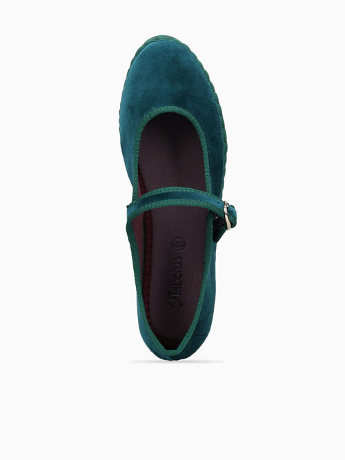 Mary Jane Leonor Dark Green Velvet Green / 36 / M