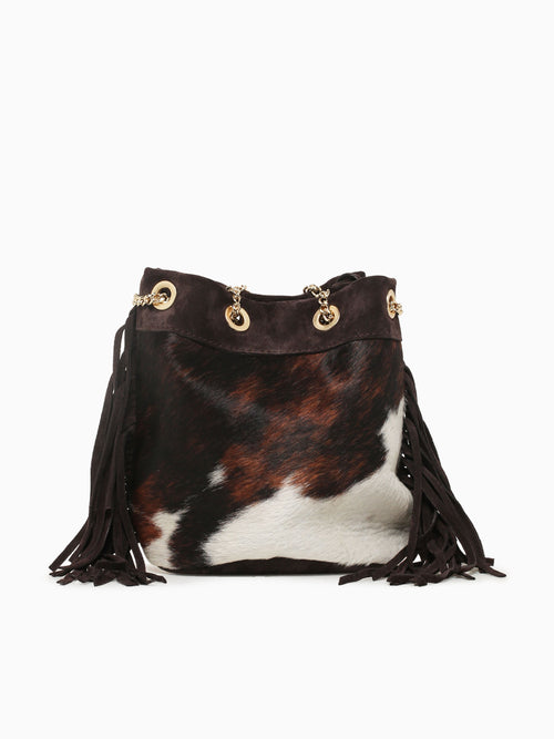 Liliana Bucket Bag Cow Print Brown Multi