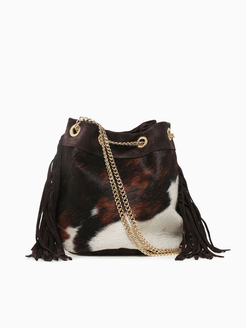 Liliana Bucket Bag Cow Print Brown Multi