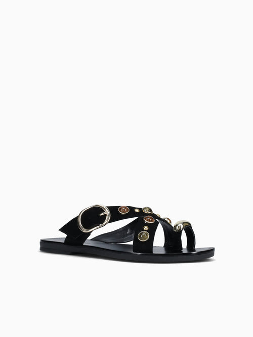 Loretta Black Gold suede Black / 5 / M