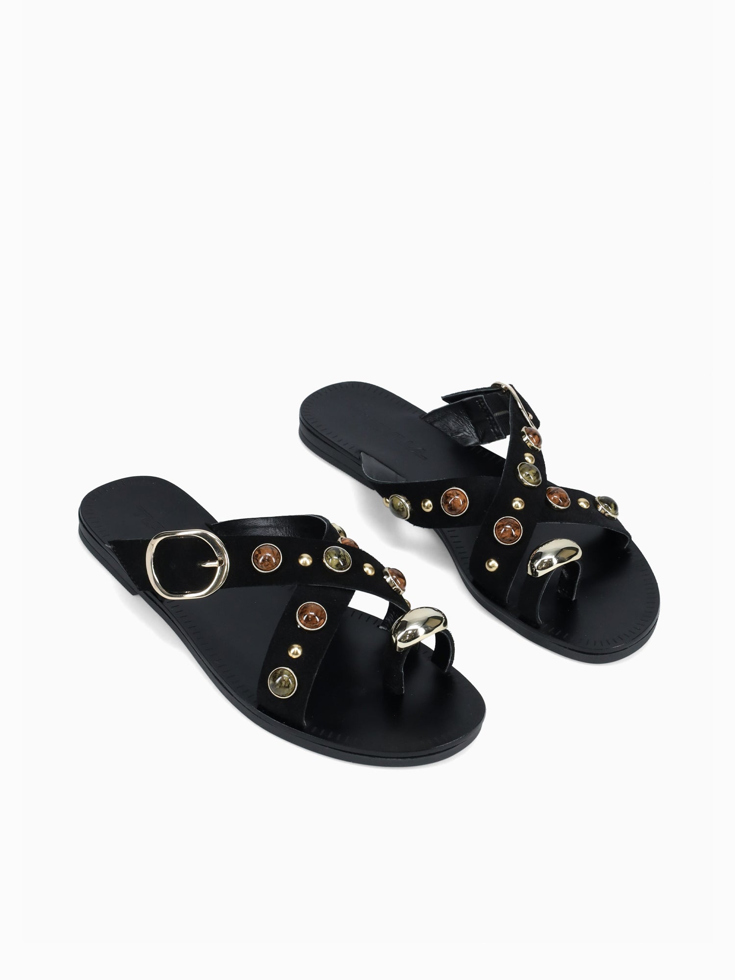 Loretta Black Gold suede Black / 5 / M