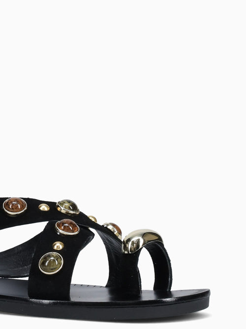 Loretta Black Gold suede Black / 5 / M
