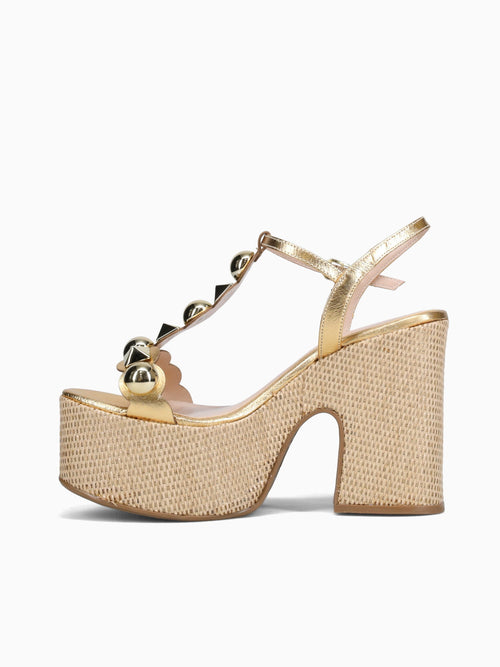 Phillippa Gold Crystal Leather Gold / 5 / M