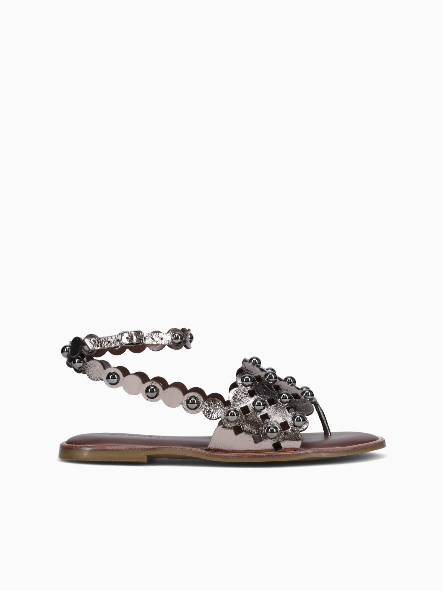 Agnes Pewter Crystal Leather Pewter / 5 / M