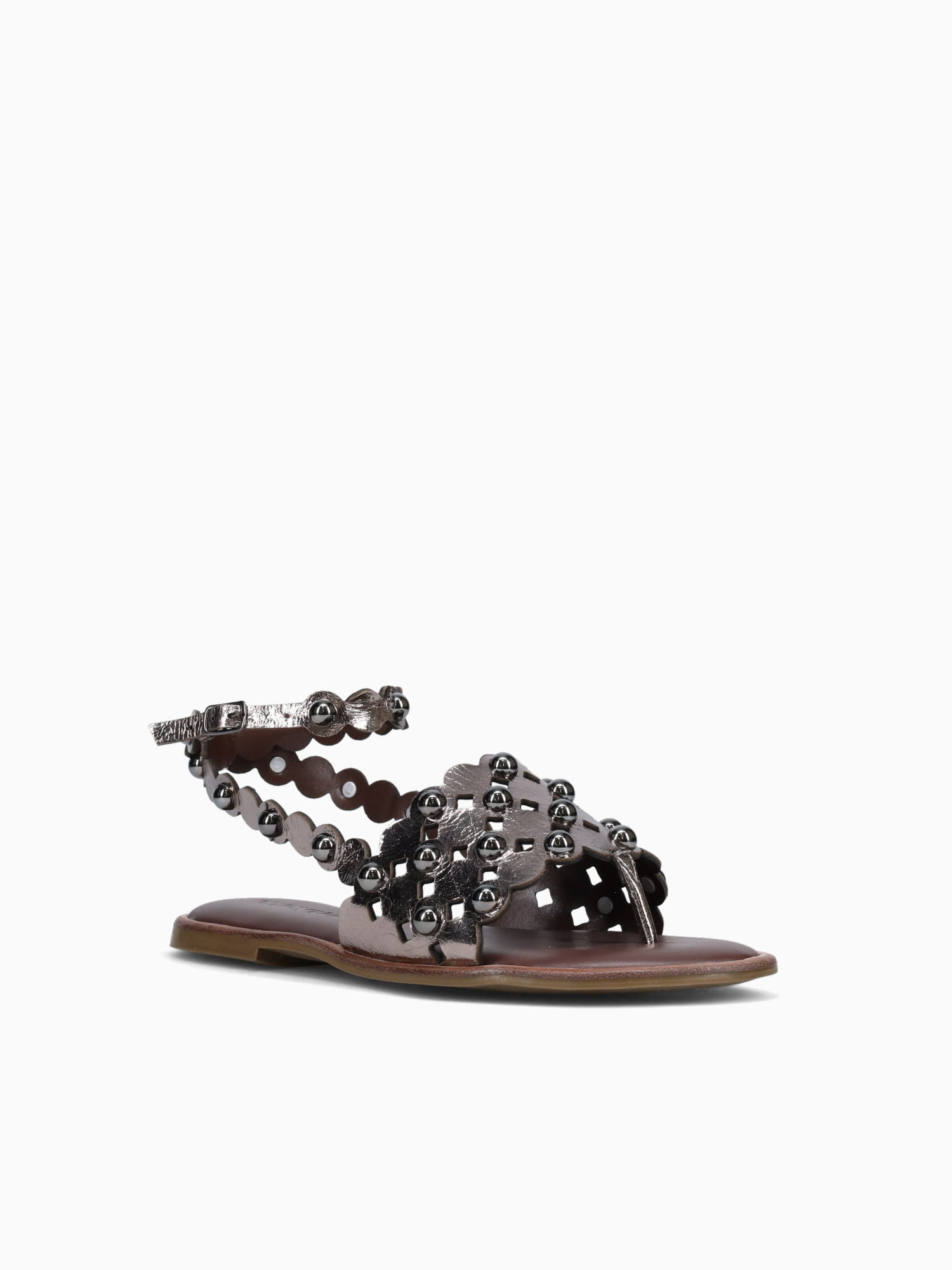 Agnes Pewter Crystal Leather Pewter / 5 / M