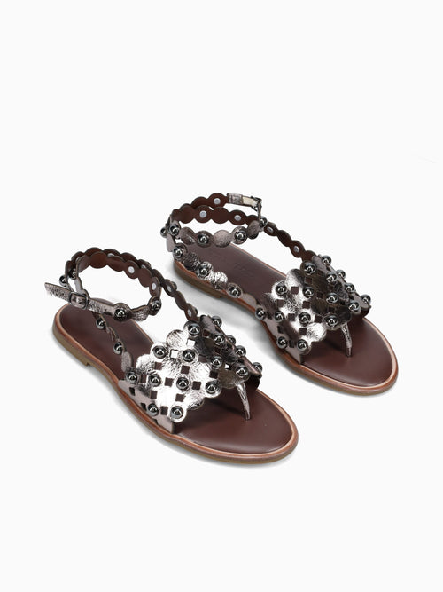 Agnes Pewter Crystal Leather Pewter / 5 / M