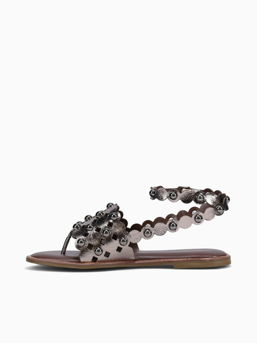 Agnes Pewter Crystal Leather Pewter / 5 / M