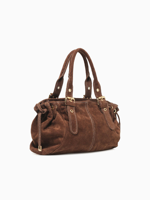 Beltran Suede Top Handle Taupe Taupe