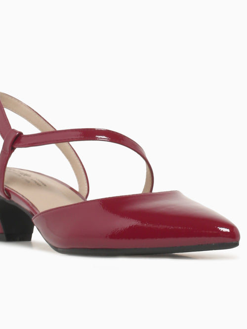 Minimalist Dark Cherry Patent Dark Red / 5 / M
