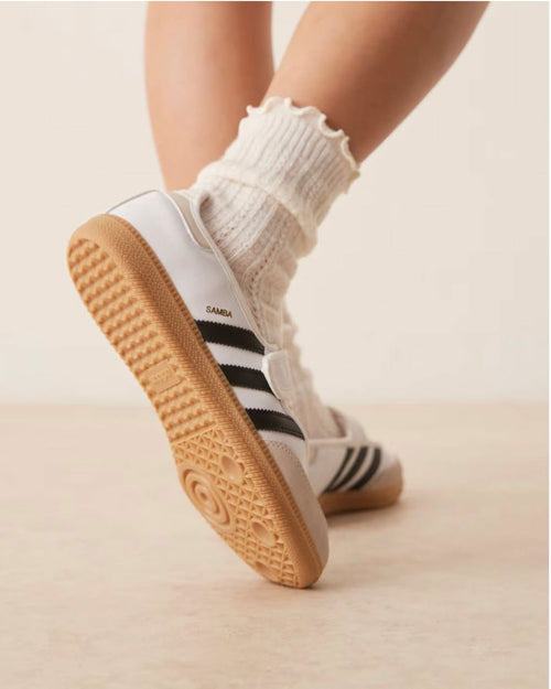Samba Jane W White Black leather