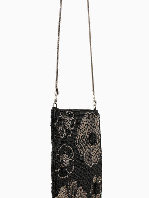 Flower Cell Phone Bag Black Black