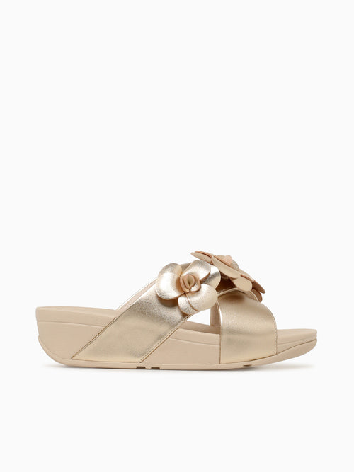 Lulu Flower Cross Slide Platino Leather Silver / 5 / M