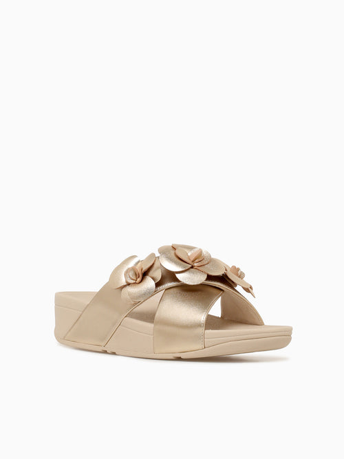 Lulu Flower Cross Slide Platino Leather Silver / 5 / M