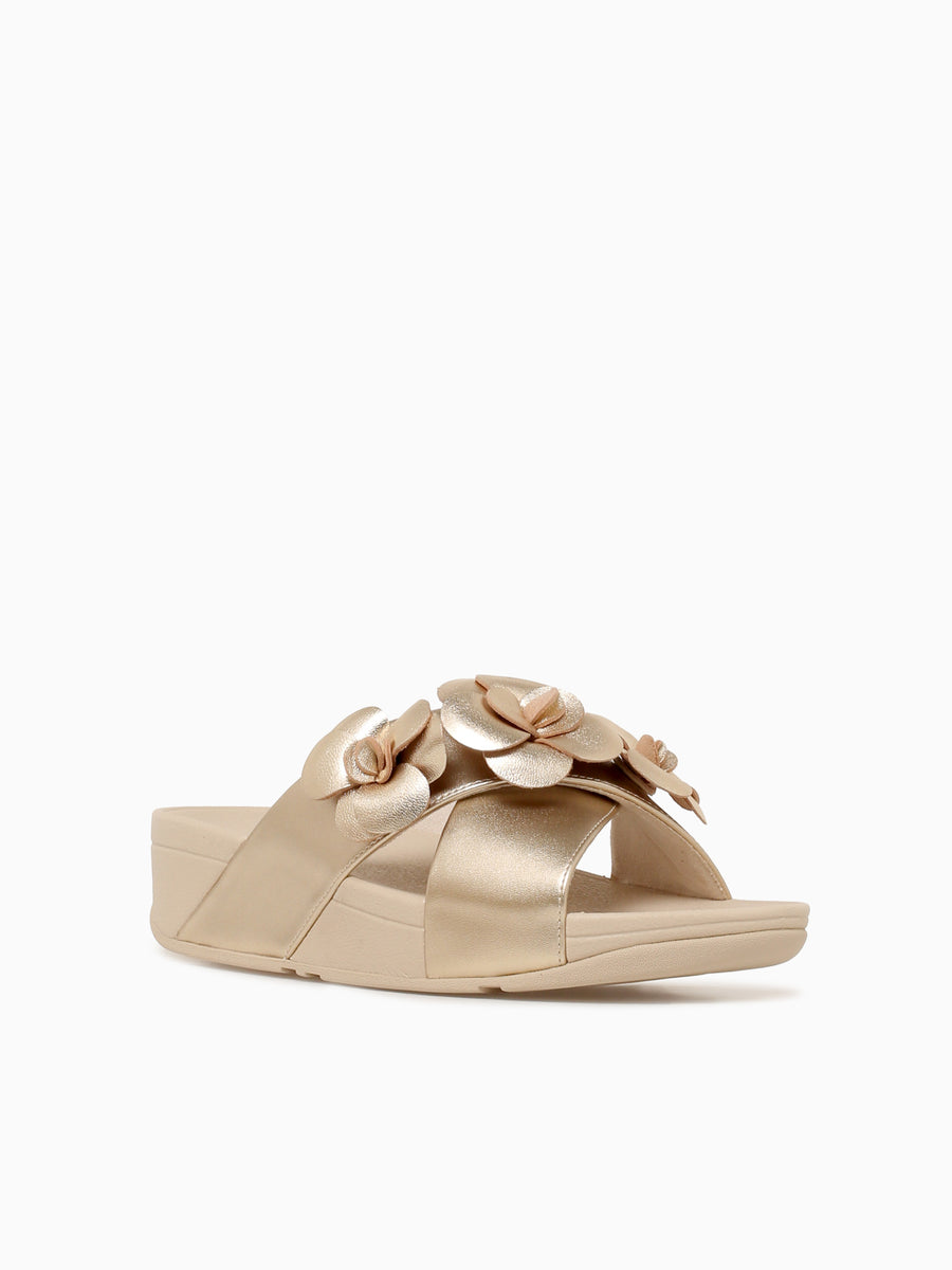 Lulu Flower Cross Slide Platino Leather Silver / 5 / M