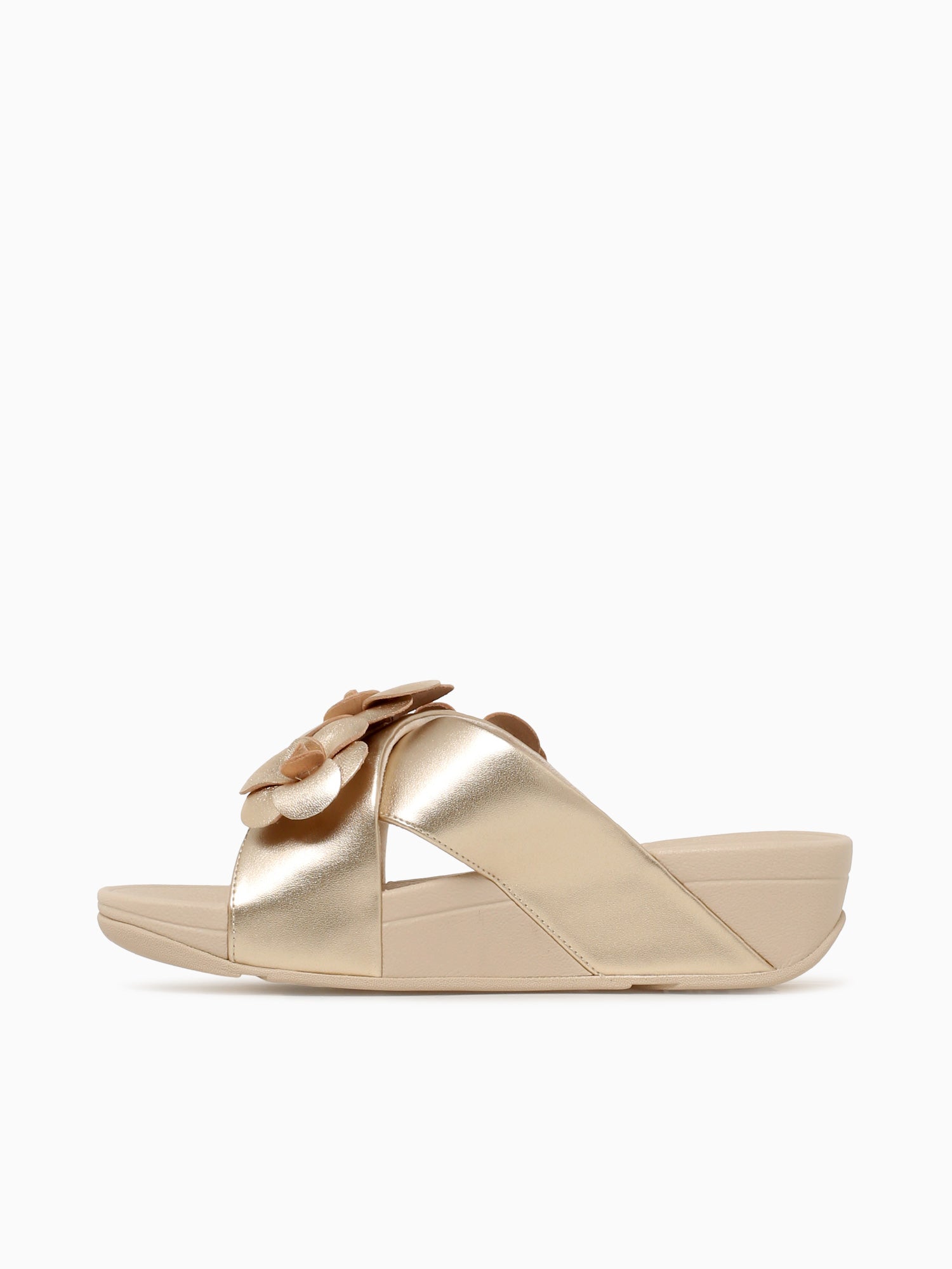 Lulu Flower Cross Slide Platino Leather Silver / 5 / M