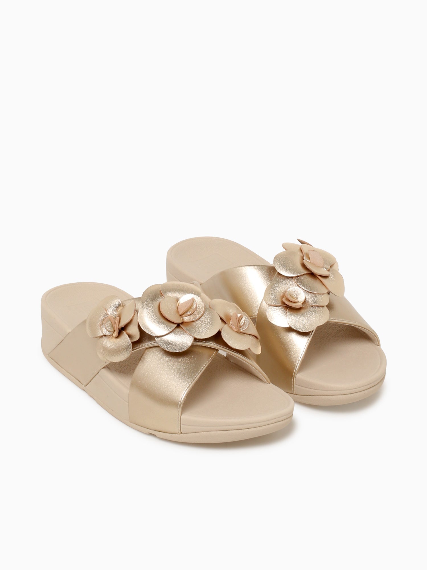 Lulu Flower Cross Slide Platino Leather Silver / 5 / M