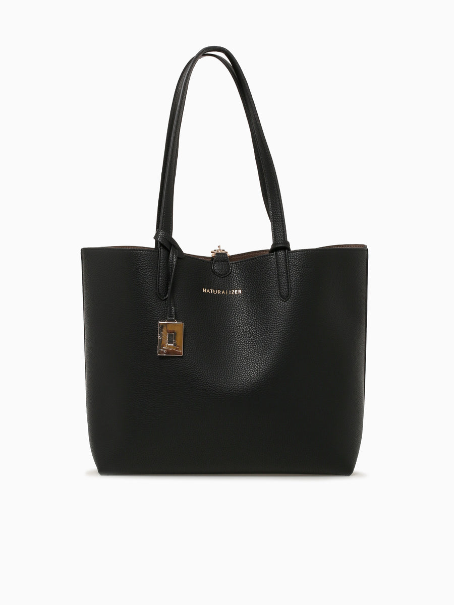 Nicole Tote Bag Black Brown Brown