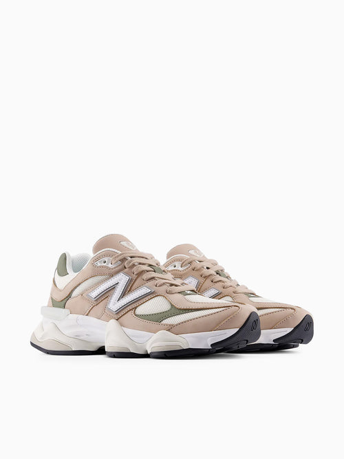 9060 Beige Green leather Beige / 4 / M