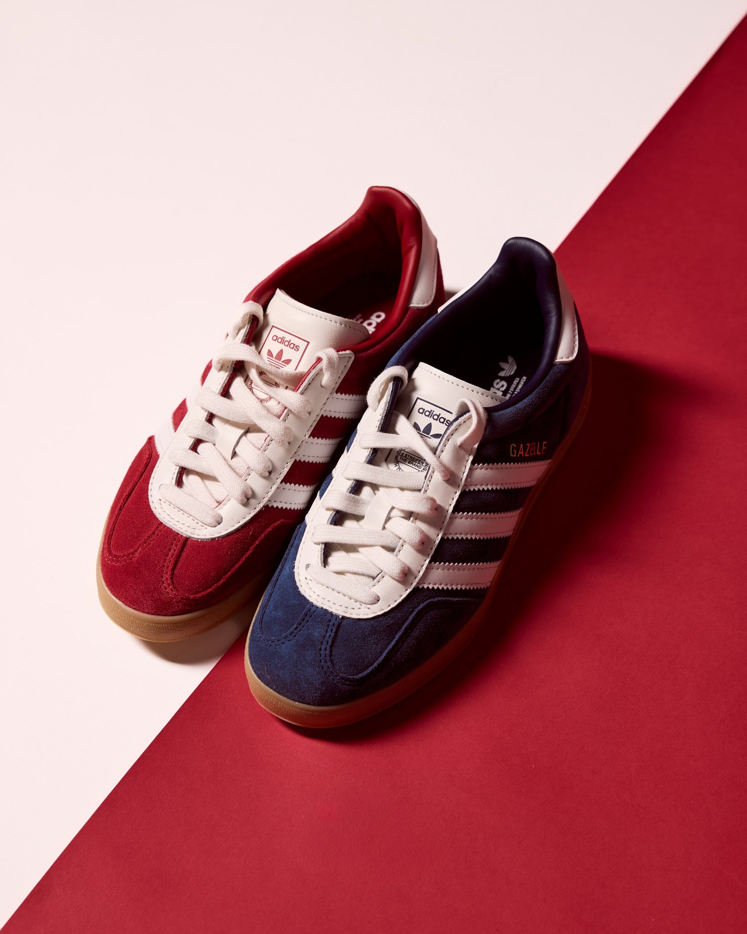 Gazelle Indoor Victory Red White suede