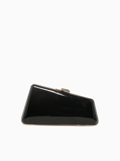 Irene Patent Box Bag Black Black
