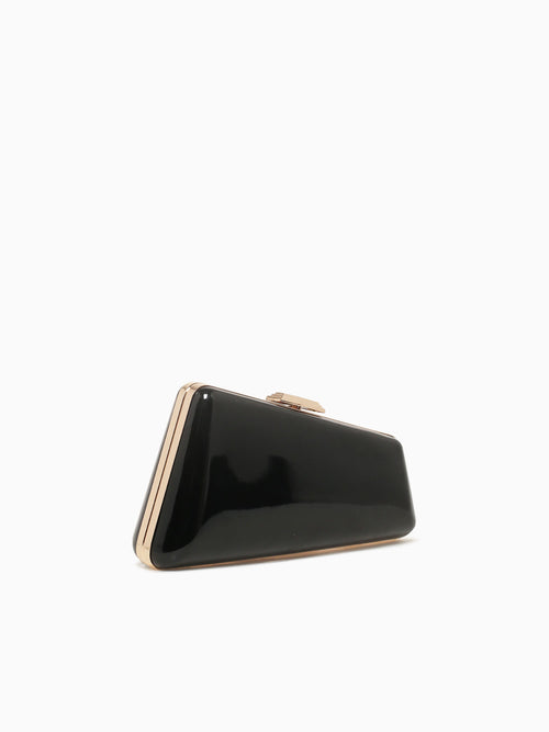 Irene Patent Box Bag Black Black