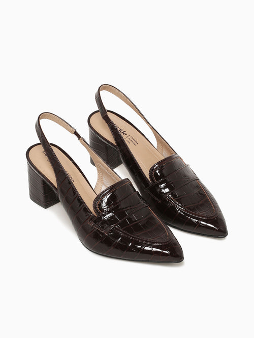Angel Chocolate Croco Dark Brown / 5 / M
