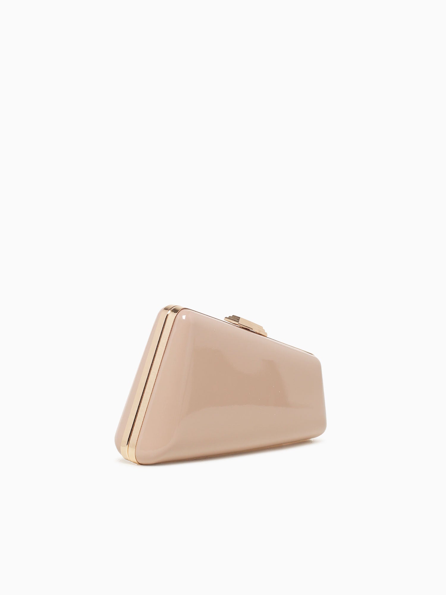 Irene Patent Box Bag Nude Beige