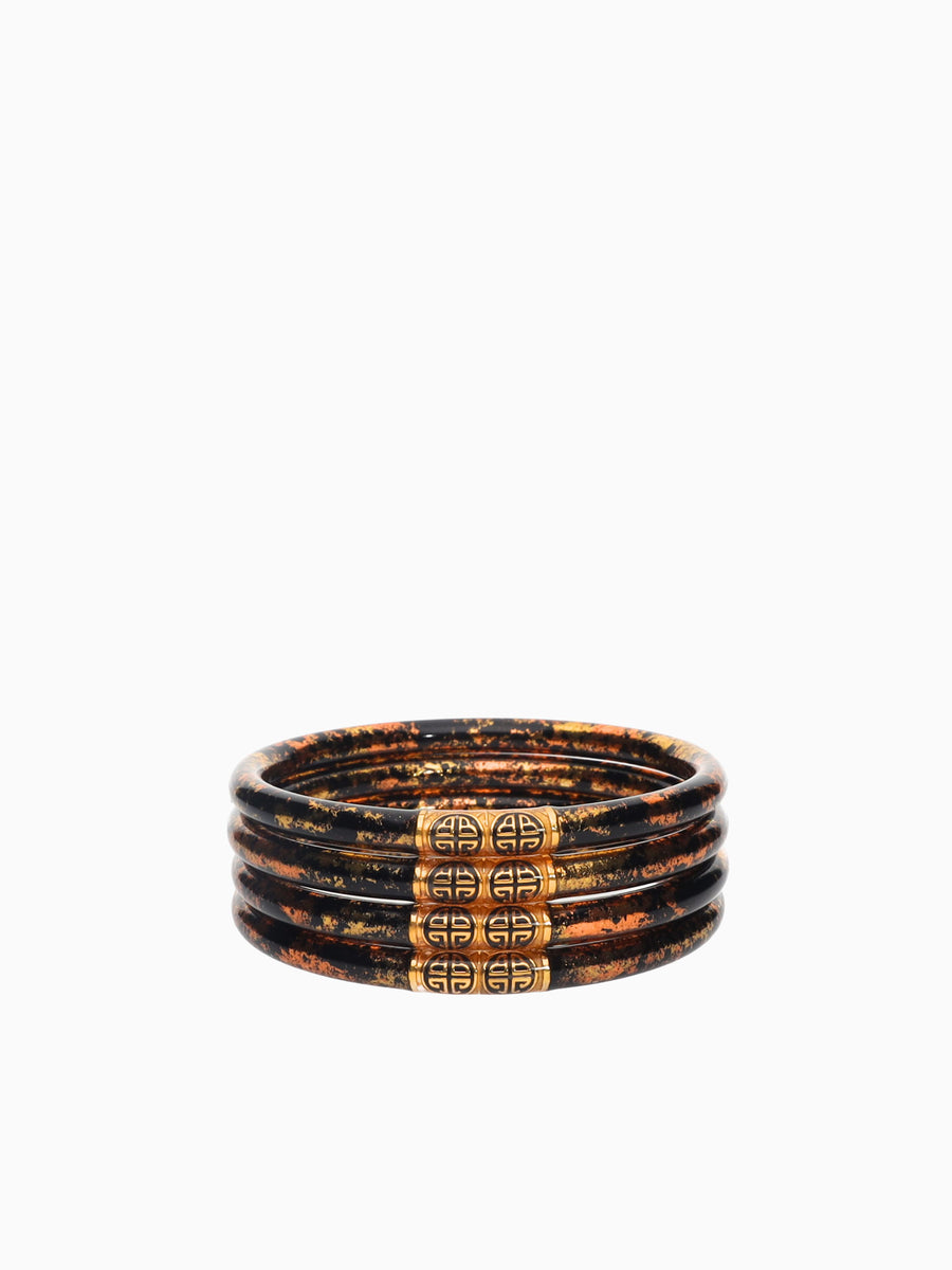 Koi Leopard All Weather Bangles Bright Orange / S