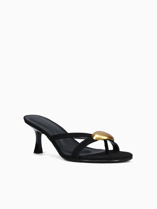Hillary Black Gold suede Black / 5 / M