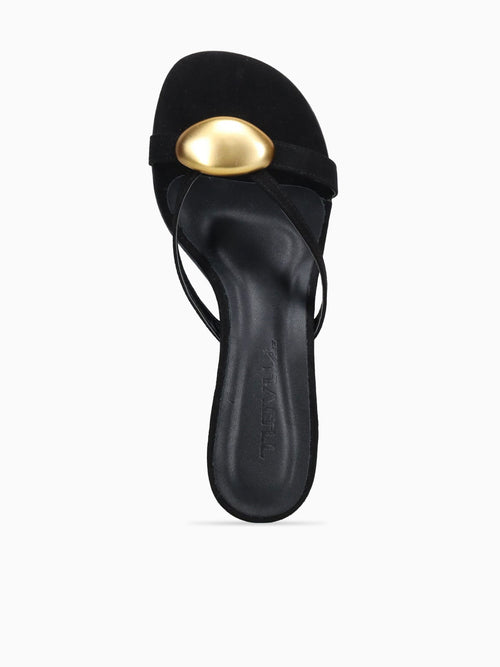 Hillary Black Gold suede Black / 6 / M