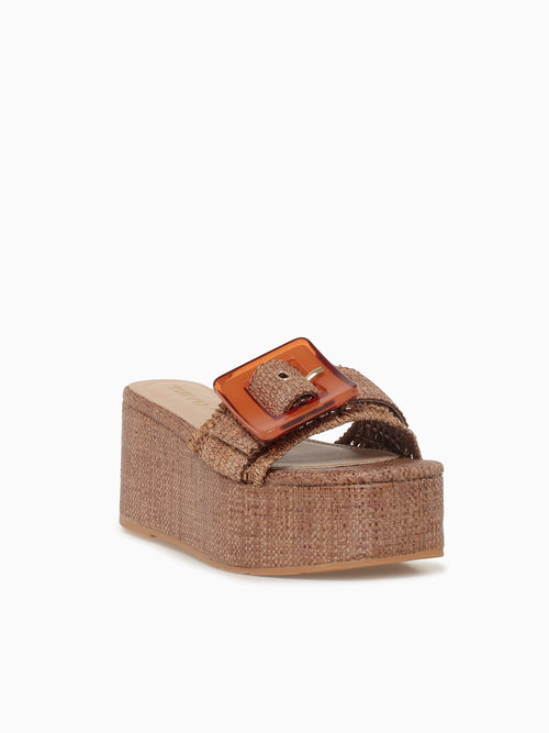 Kailin Brown Raffia Brown / 5 / M