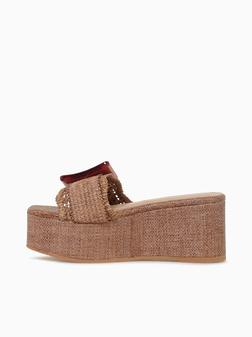 Kailin Brown Raffia Brown / 5 / M