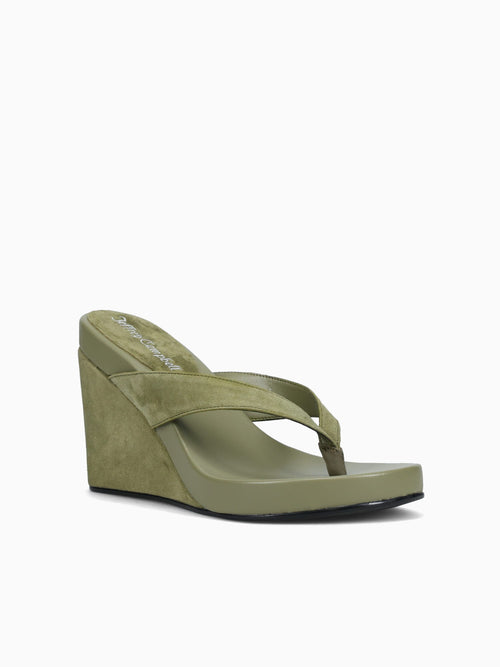 Liezel Olive Suede Dark Green / 5 / M